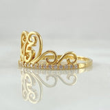 Ring 15s Swan Crown 1.8gr / Size 6 3/4 / 18K Gold
