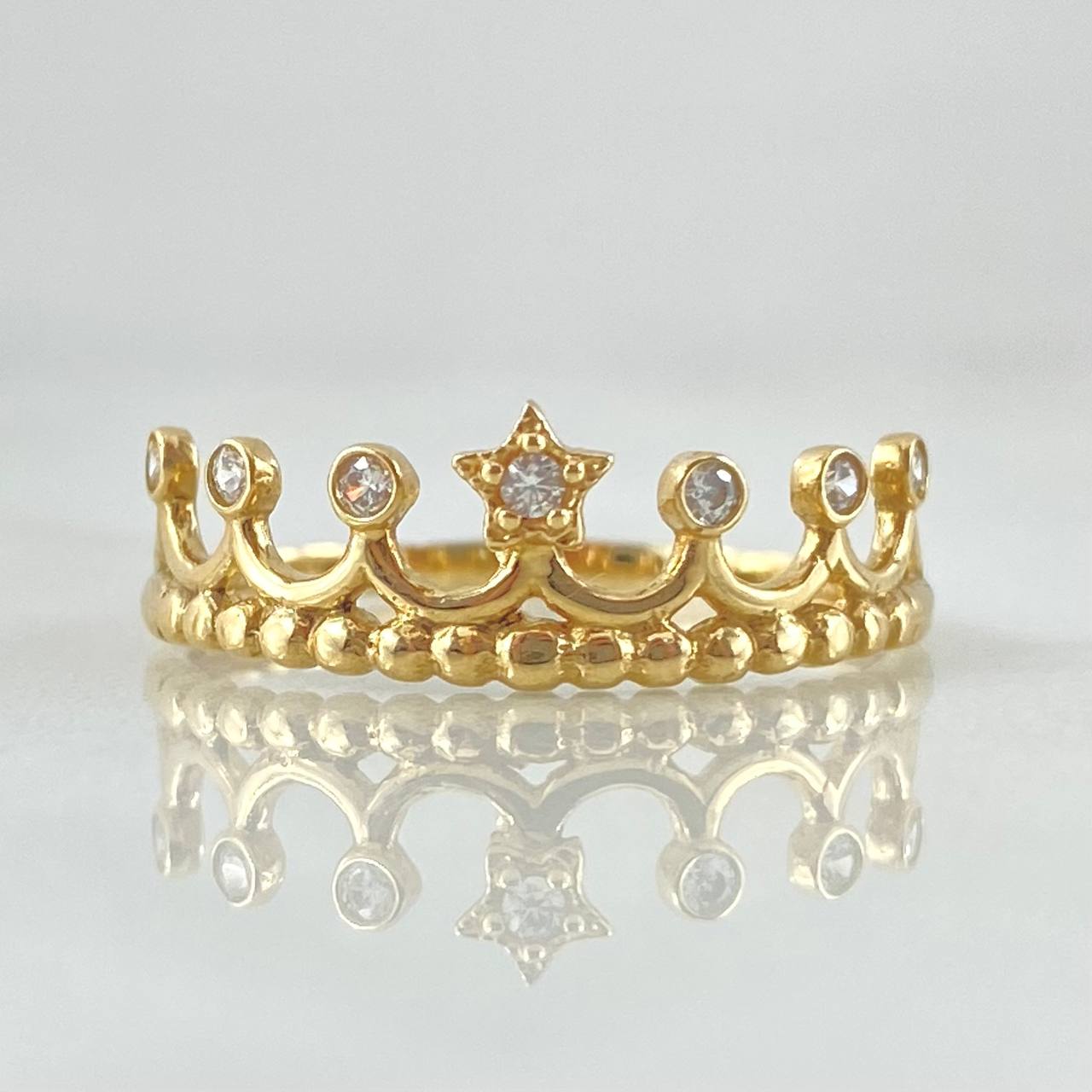 Star Crown Ring 1.9gr / Size 7 3/4 / 18K Gold