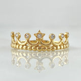 Star Crown Ring 1.9gr / Size 7 3/4 / 18K Gold