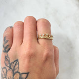 Star Crown Ring 1.9gr / Size 7 3/4 / 18K Gold