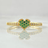 Dense Heart Track Ring 1.95gr / Size 7 3/4 / 18K Gold