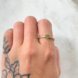 Dense Heart Track Ring 1.95gr / Size 7 3/4 / 18K Gold