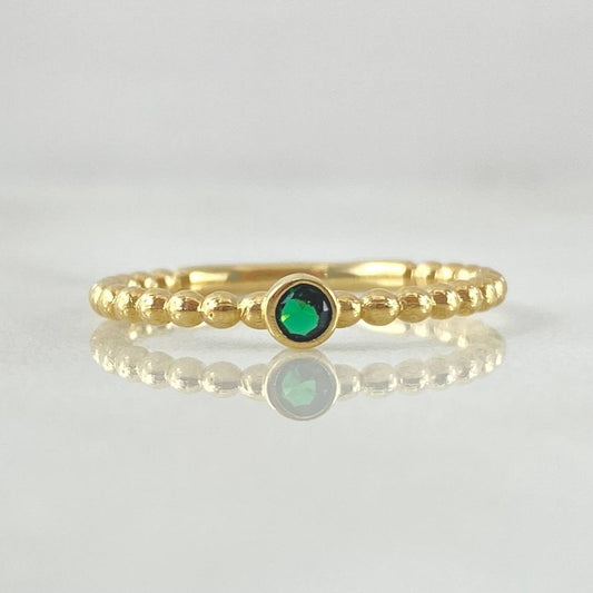 Anillo Solitario Bisel Esfera 1.65gr / T6 / Oro 18K