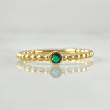 Anillo Solitario Bisel Esfera 1.65gr / T6 / Oro 18K