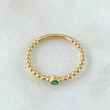 Anillo Solitario Bisel Esfera 1.65gr / T6 / Oro 18K