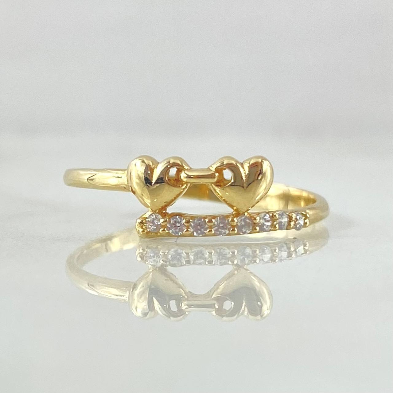 Locked Hearts Ring 1.5gr / Size 6 1/2 / 18K Gold