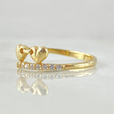 Locked Hearts Ring 1.5gr / Size 6 1/2 / 18K Gold