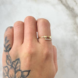 Locked Hearts Ring 1.5gr / Size 6 1/2 / 18K Gold