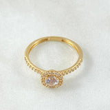 Square Halo Solitaire Ring 1.7gr / Size 5 1/4 / 18K Gold -