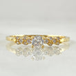 Solitaire Ring Four Sparks 1.6gr / Size 7 1/2 / 18K Gold