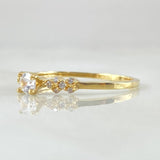 Solitaire Ring Four Sparks 1.6gr / Size 7 1/2 / 18K Gold