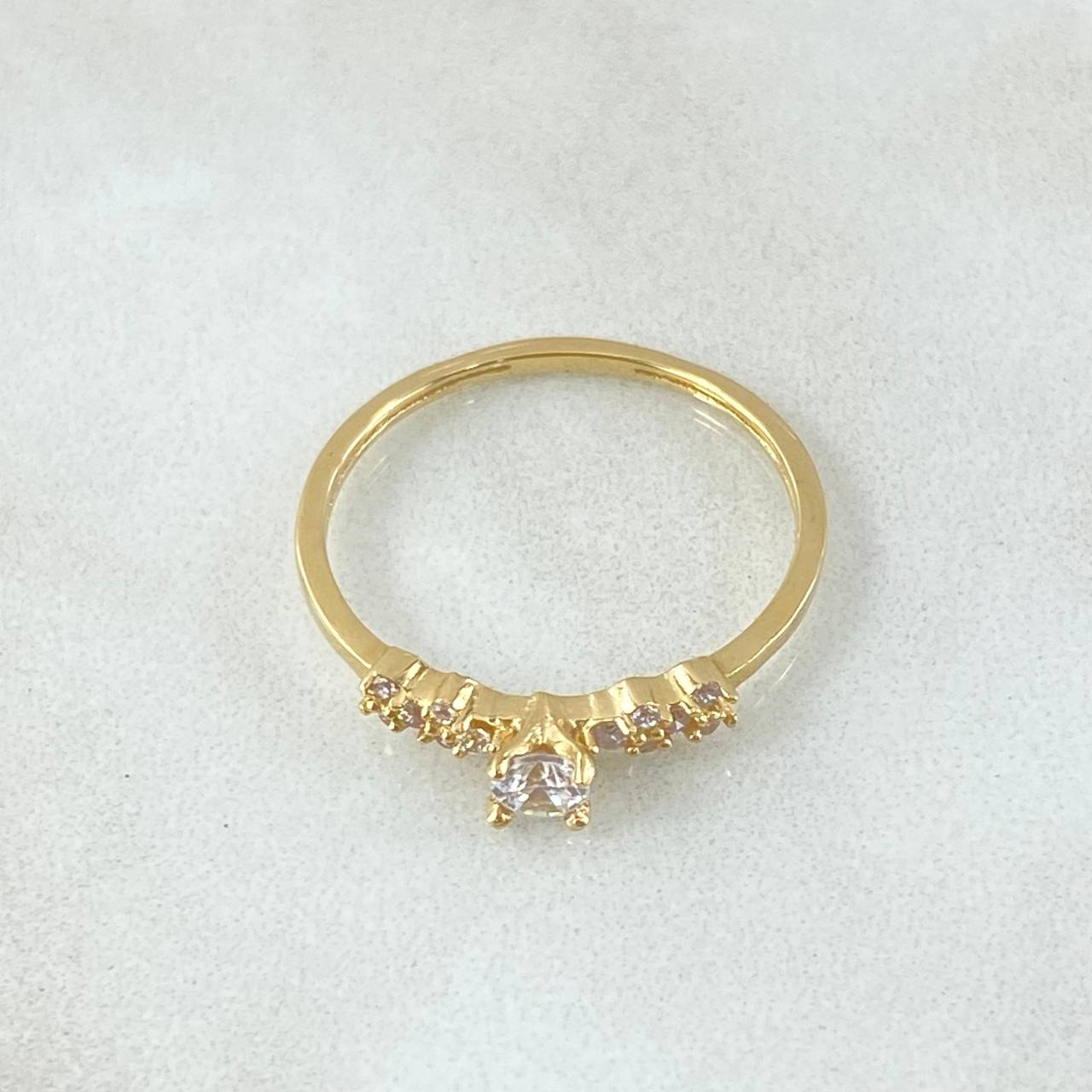 Solitaire Ring Four Sparks 1.6gr / Size 7 1/2 / 18K Gold