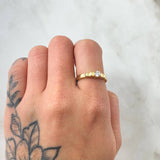 Anillo Solitario Corazones Roto 2.4gr / T7 1/4 / Oro 18K -