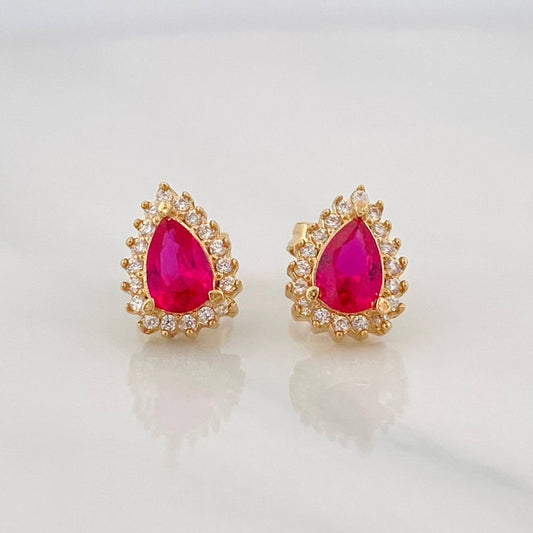 Stud Earrings Teardrop Dense 2.1g / in / 7.2mm Yellow Gold 18K