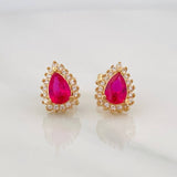 Topos Lagrima Tupido 2.1g / in / 7.2mm Oro Amarillo 18K