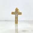 Pendant Cruz Rosario Milagrosa 5.75gr / 4.9cm / Colored Zircons Yellow Gold