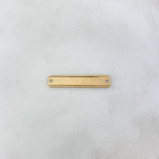 Charm Rectangular Plate 1.15gr / 30mm*6mm Parallel Lines Yellow Gold
