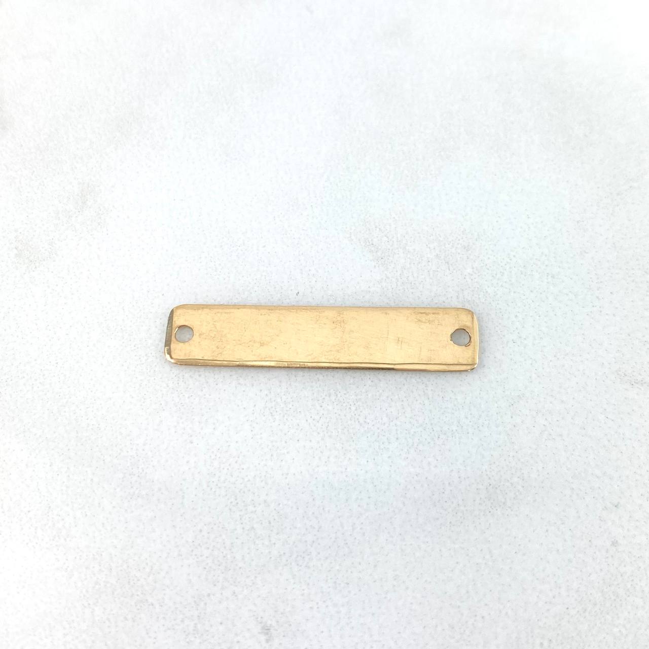 Charm Rectangular Plate 0.9gr / 30mm*6mm Sharp Edges Yellow Gold