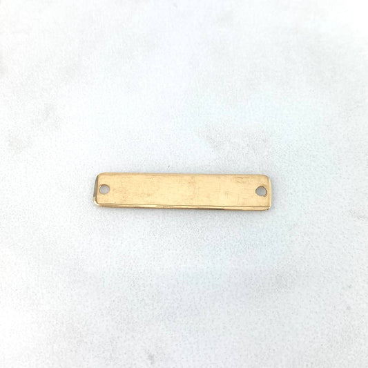 Charm Rectangular Plate 0.9gr / 30mm*6mm Sharp Edges Yellow Gold