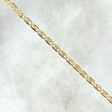 Pulso Escalera 1.05gr / 19cm / 1.9mm Diamantada Tres Oros +3 18K