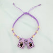 Woven Lilac Bracelet Scapular Diamond Cut Cylinders 6Units Yellow Gold 18K