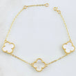 Modular Bracelet Clover White 3.75 g / 6 3/4 in - 6 in / 0.65 mm 18K Yellow Gold