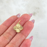 Dije Trebol Diamantado 2.15gr / Oro Amarillo Nac.Esp. 18K ©
