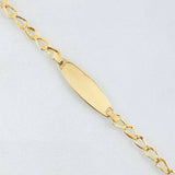 Pulso Bebé Espiga Placa Ovalada 1gr / 5 in / Oro Amarillo 18K