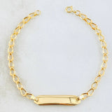 Pulso Bebé Espiga Placa Rectangular 1.15gr / 5 1/2 in / Oro Amarillo 18K