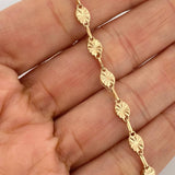Tobillera Rustica 3.7 g / 9 3/4 in / 4.25 mm Oro Amarillo 18K