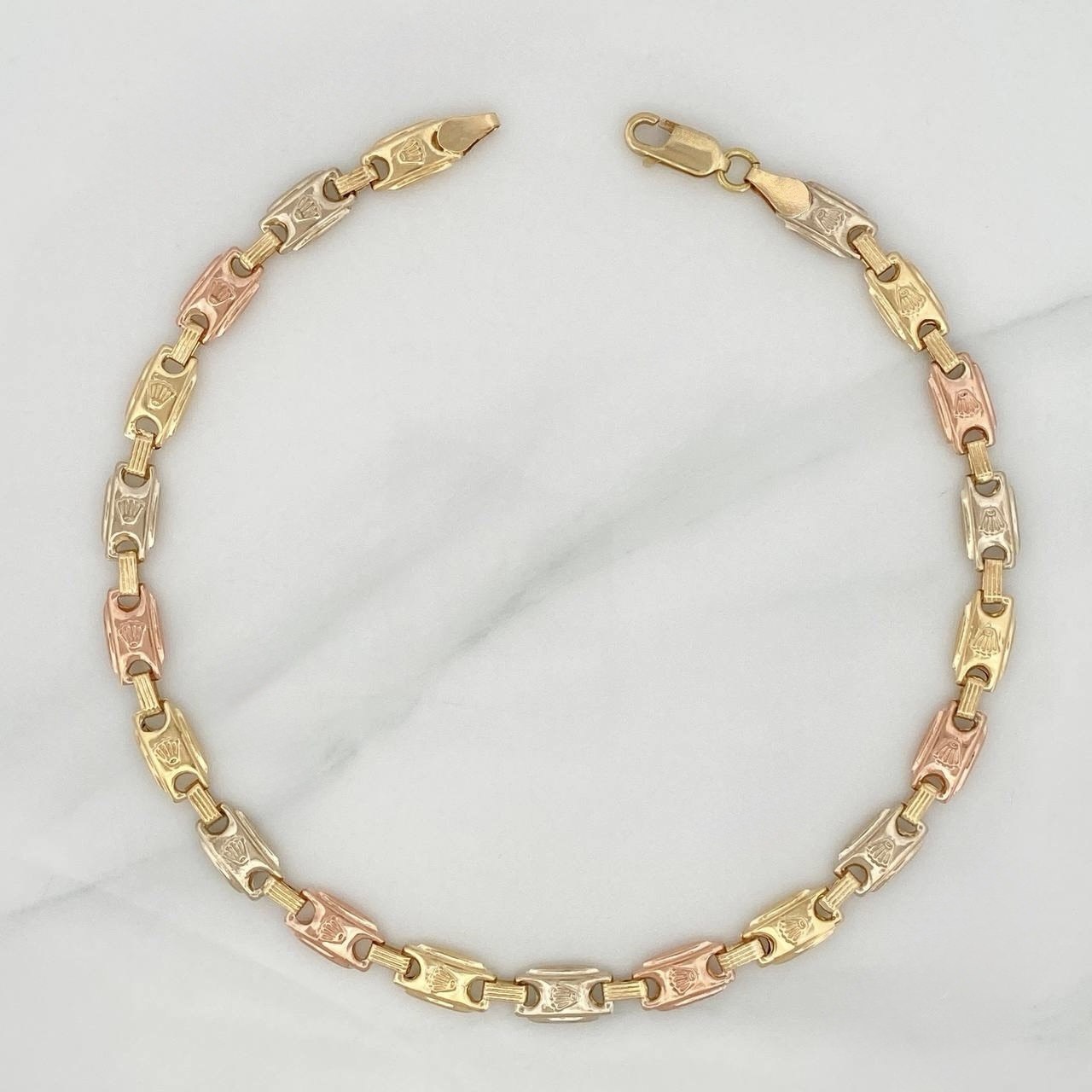 Tobillera Rustica Corona 7.15 g / 10 3/4 in / 5.65 mm Tres Oros 18K