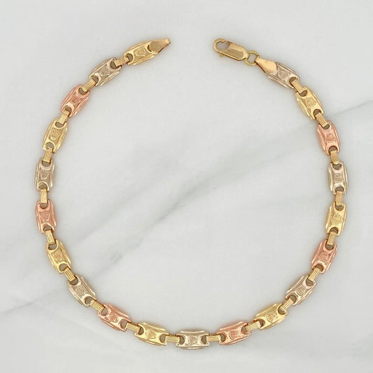 Tobillera Rustica Corona 7.15 g / 10 3/4 in / 5.65 mm Tres Oros 18K