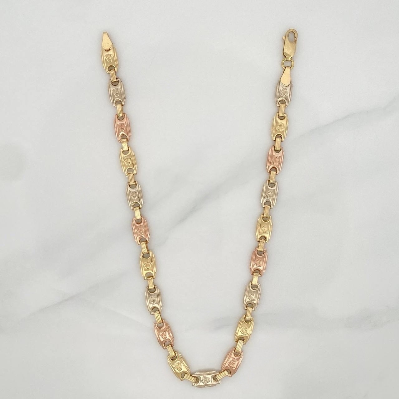 Tobillera Rustica Corona 7.15 g / 10 3/4 in / 5.65 mm Tres Oros 18K