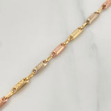 Rustic Tribal Anklet 4.25 g / 9 3/4 in / 3.3 mm Three Golds 18K