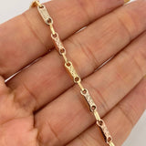 Rustic Tribal Anklet 4.25 g / 9 3/4 in / 3.3 mm Three Golds 18K