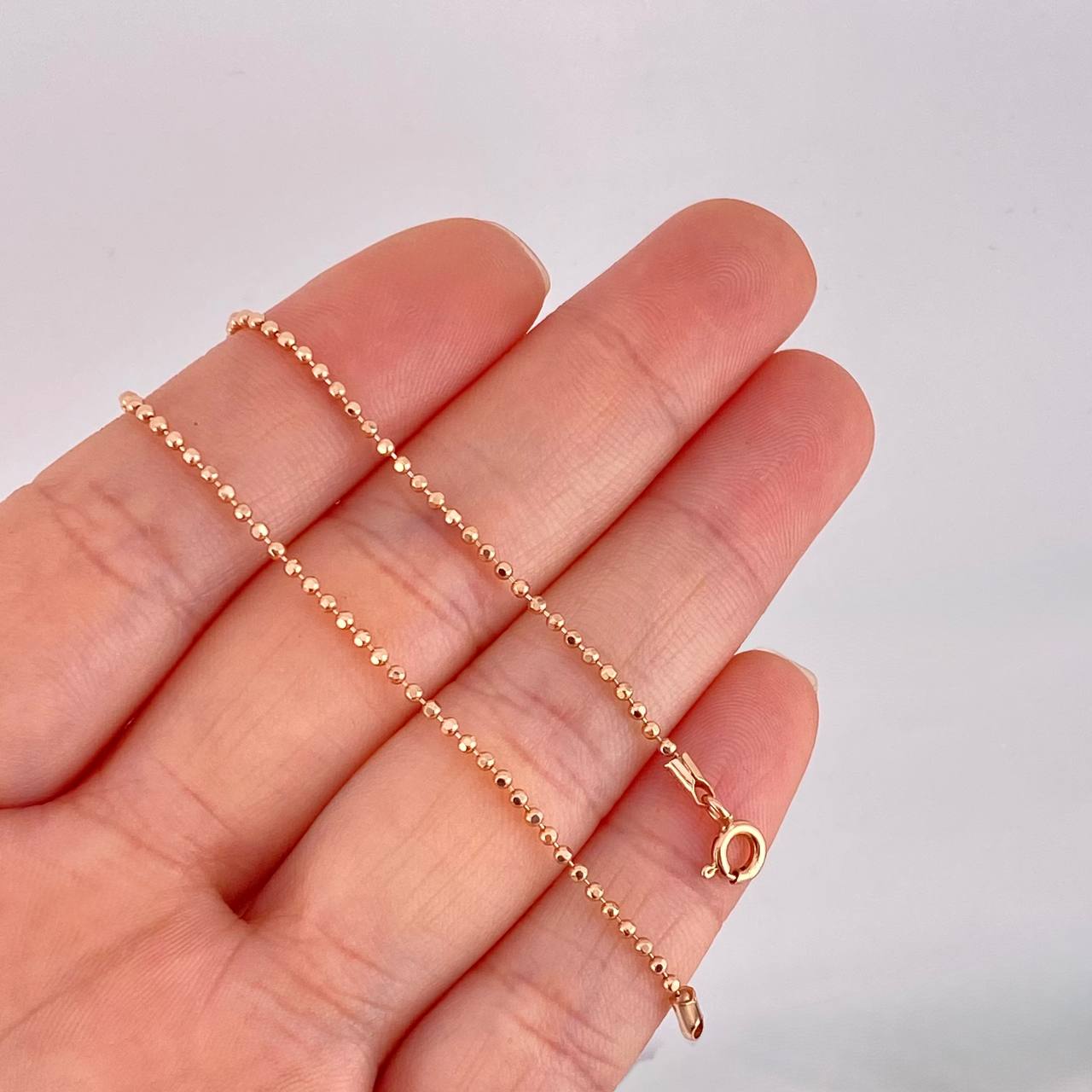 Cadena Militar 4.3g / 20 in / 1.5mm Oro Rosa 18K