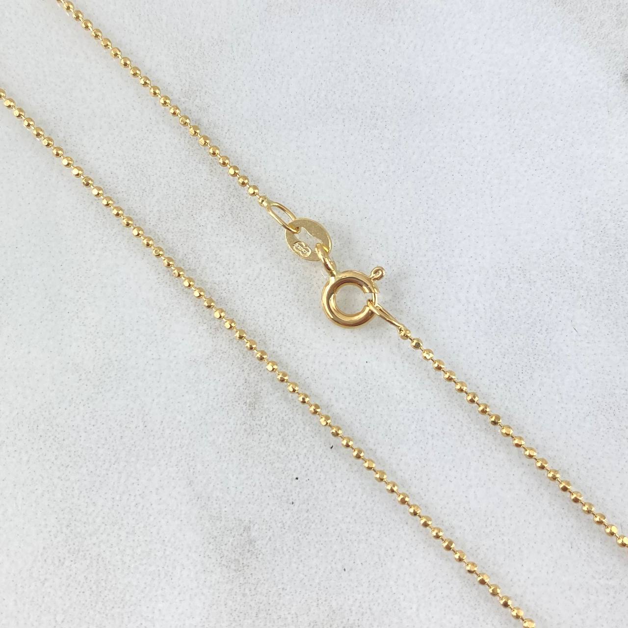 Cadena Militar 1.3gr / 45cm / 0.8mm Oro Amarillo +3 18K