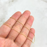 Cadena Militar 1.3gr / 45cm / 0.8mm Oro Amarillo +3 18K