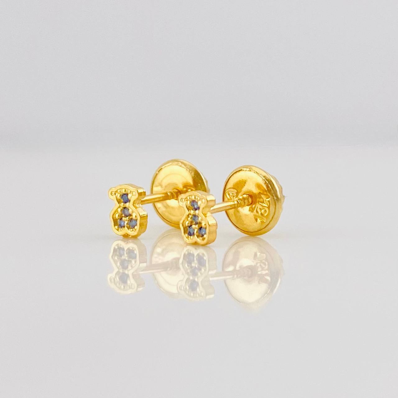 Stud Earrings Bear Ts 0.55g / in / 4mm Yellow Gold 18K