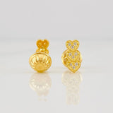 Stud Earrings Hearts 0.8g / in / 8mm Yellow Gold 18K