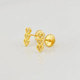 Stud Earrings Hearts 0.8g / in / 8mm Yellow Gold 18K