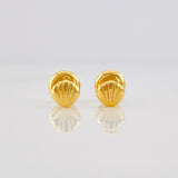 Stud Earrings Shell 0.75g / in / 4.6mm Yellow Gold 18K