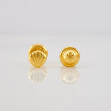 Stud Earrings Shell 0.8g / in / 4.5mm Yellow Gold 18K