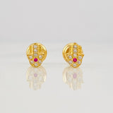 Stud Earrings Hamsa Hand 0.8g / in / 6.5mm 18K Yellow Gold