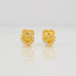 Stud Earrings Hearts 0.75g / in / 7mm Yellow Gold 18K