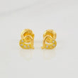 Stud Earrings Heart 0.85g / in / 6mm Yellow Gold 18K