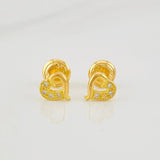 Stud Earrings Heart 0.85g / in / 6mm Yellow Gold 18K
