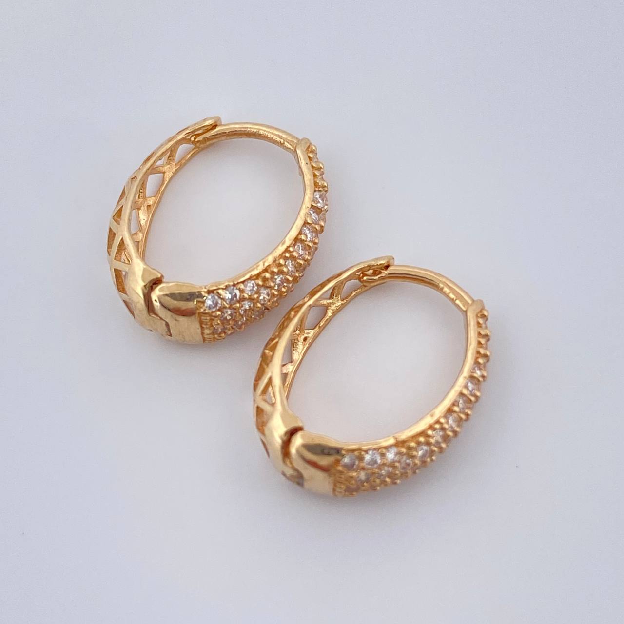 Candongas Dali Basteada 2.5gr / 1/2 in / Oro Amarillo 18K %