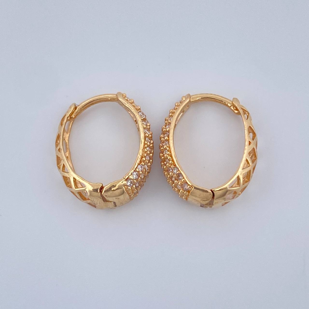 Candongas Dali Basteada 2.5gr / 1/2 in / Oro Amarillo 18K %