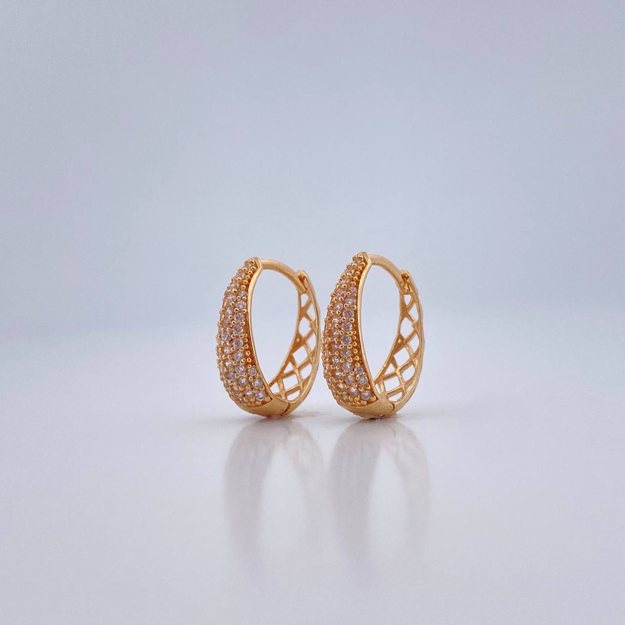 Candongas Dali Basteada 2.5gr / 1/2 in / Oro Amarillo 18K %